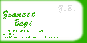 zsanett bagi business card